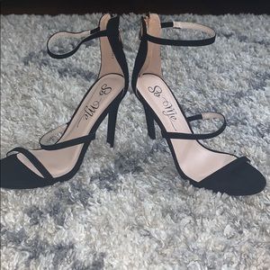 Black strappy heels